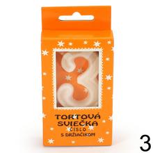 Biele tortové sviečky v tvare čísiel 0-9.
