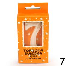 Biele tortové sviečky v tvare čísiel 0-9.