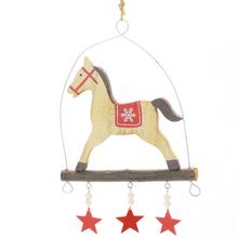 ZÁVES KONÍK+HVIEZDY DREVO 22x15x1CM SUPER CENA! - FLORASYSTEM