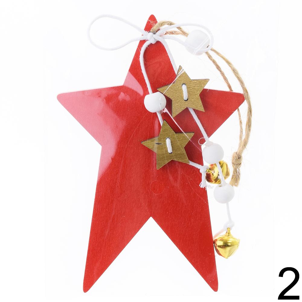 Závesná hviezda mix bielej a červenej farby.