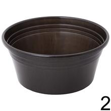 Misa IRYS PLOSKA 14CM v oranžovej farbe s ďalšími dvoma miskami.
