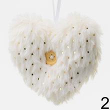 Záves srdce z kožušinky v mixe farieb.