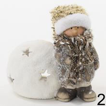 Dieta so snehovou guľou LED, keramická dekorácia na Vianoce.