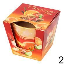 Vianočná voňavá sviečka v skle s príchuťou škorice a jablka.