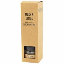 Difúzor s vôňou pižma a citrusov v elegantnom obale.