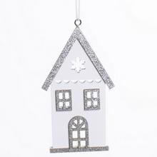 DREVENÝ DOMČEK ZÁVES BIELA+STRIEB 7x0,7x12CM - FLORASYSTEM