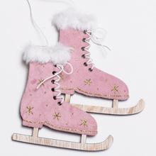 ZÁVES KORČULE DREVO S/2 10CM RUŽOVÉ SUPER CENA!  - FLORASYSTEM