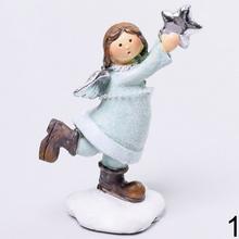 Dekoračný anjel modrý mix s hviezdami.