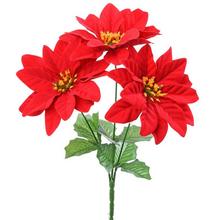 KYTICA POINSETTIA ČERVENÁ X3 32CM - FLORASYSTEM