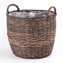 HC19262.3 KOŠÍK S UCHOM VEĽKÝ 40x39x39cm /hnedý - FLORASYSTEM