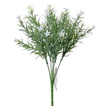 Umelé kvety biele s zelenými listami, zápich 34 cm.