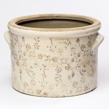 OBAL KERAMIKA VZOR KVETY HNEDÉ 22x20,5x14,5CM SUPER CENA! - FLORASYSTEM
