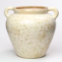 OBAL S UŠAMI KERAMIKA VZOR KVETY HNEDÁ 26,5x24x23,5CM SUPER CENA! - FLORASYSTEM