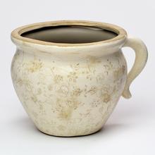 OBAL S UCHOM KERAMIKA VZOR KVETY HNEDÝ 20x16,5x14,5CM SUPER CENA! - FLORASYSTEM