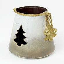 AKCIA! LAMPÁŠ VÝREZ STROM KOV BIEL/HNEDÝ 11x12x12CM - FLORASYSTEM