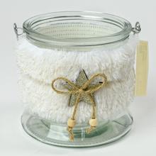 AKCIA! SVIETNIK KOŽUŠINA SKLO BIELY 13x12CM - FLORASYSTEM