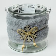 AKCIA! SVIETNIK KOŽUŠINA SKLO SIVÝ 13x12CM - FLORASYSTEM