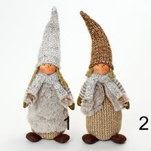 Vianočné dekorácie chlapec a dievča z textilu, 33 cm.