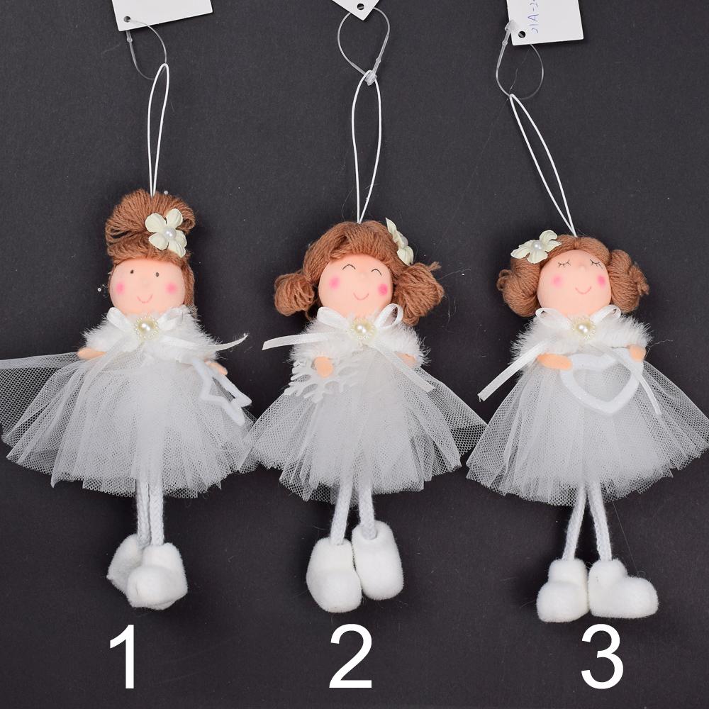 Bábika záves biela mix 3, 15 cm