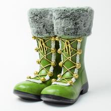 ČIŽMY ZELENÉ POLYRES S 13,5x14x18CM SUPER CENA! - FLORASYSTEM