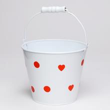 AKCIA! OBAL VEDRO KOV BIELY VEĽKÉ BODKY V:13,5/22,5x16CM  - FLORASYSTEM