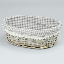 PRÚTENÝ KOŠÍK ŠEDÝ VZOR KOCKA  M:32x23x11cm - FLORASYSTEM