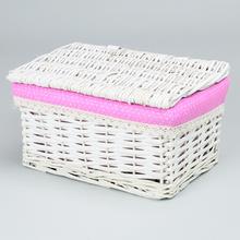 AKCIA! 349FL/S PRÚTENÝ KOŠÍK BIELY VZOR BODKY S:28x19x17cm - FLORASYSTEM