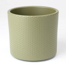 Okrúhly keramický obal Era s reliéfom v béžovej farbe.