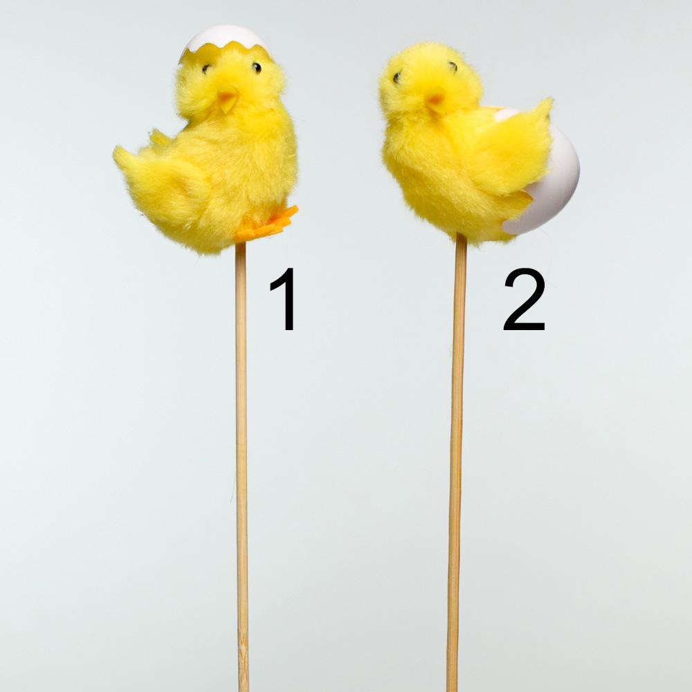 Zápich kuriatko mix 6 cm, žlté kuriatka s vajíčkom.