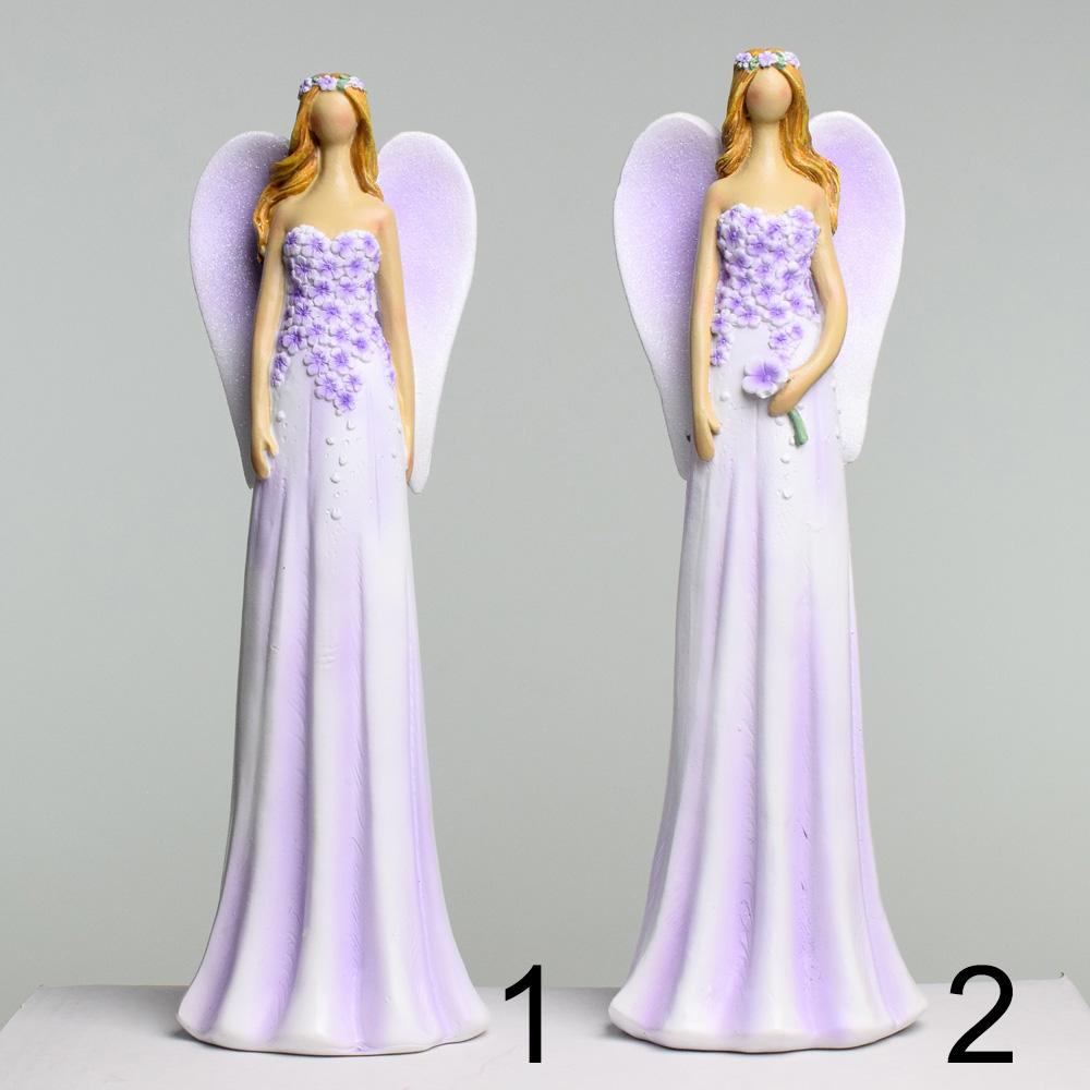 Dekoračný anjel fialový mix