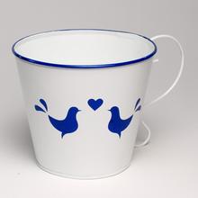 AKCIA! OBAL S UCHOM KOV MODROTLAČ VTÁKY V:13x15CM - FLORASYSTEM