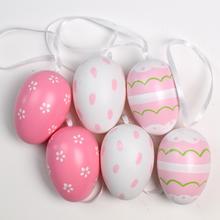 ZÁVES VAJCE PLAST S/6 6CM RUŽOVÁ/BIELA - FLORASYSTEM