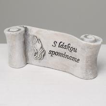 ZVITOK S NÁPISOM SIVÝ 12x4x5CM POLYRES - FLORASYSTEM