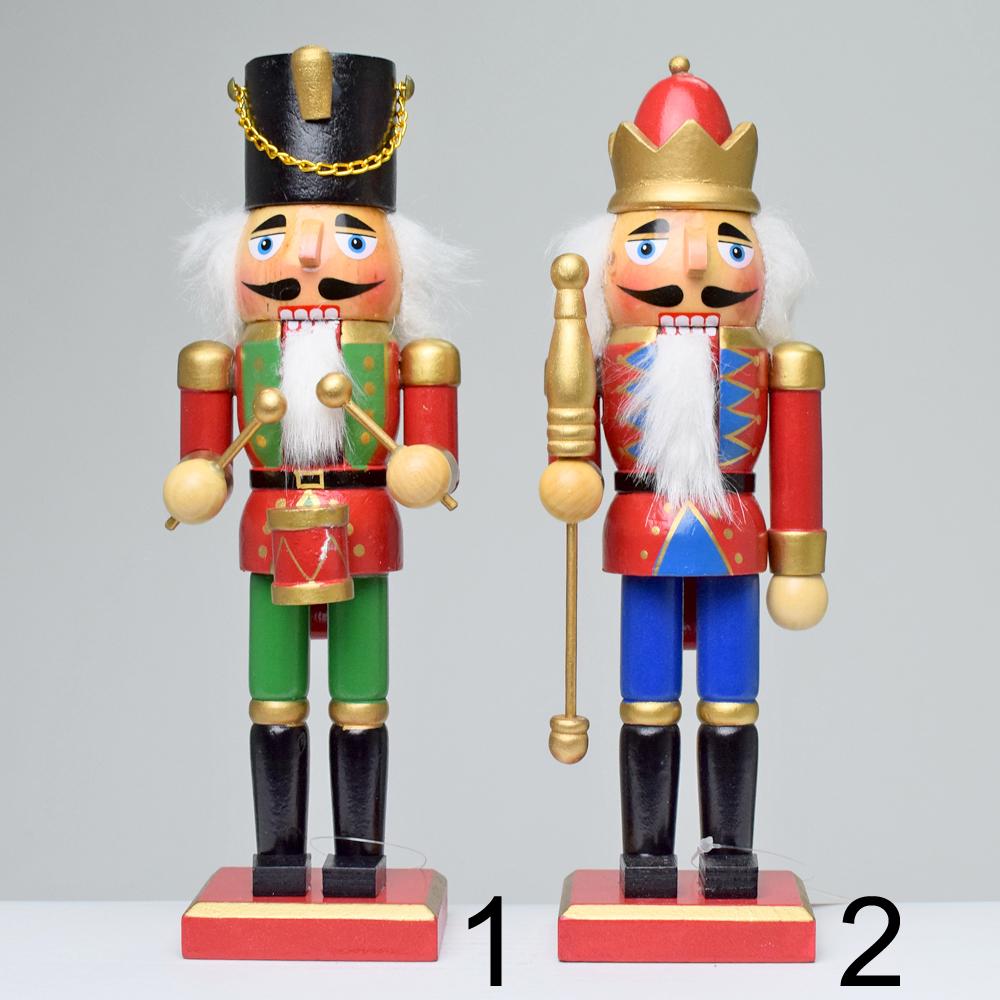 Drevený luskáčik vo vojenskej uniforme, 25 cm, mix farieb.
