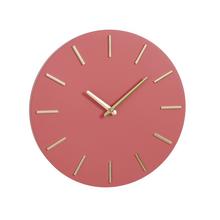 AKCIA!! HODINY Brixen nástenné hodiny 35,5x4cm hliníkové ružové - Foto0