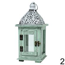 Lampa z dreva a kovu v mixe farieb, rozmer 14,5x14,5x30 cm.