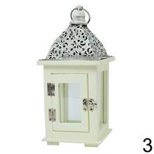 Lampa z dreva a kovu v mixe farieb, rozmer 14,5x14,5x30 cm.