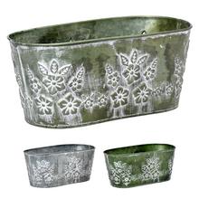 OBAL OVÁL KOV MIX 3F KVETY V:10x24x12,5CM SUPER CENA! - FLORASYSTEM