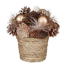 AKCIA! KOŠÍK DEKO VIAN ZLATÝ - v19xh19cm - FLORASYSTEM