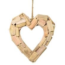 ZÁVES SRDCE DREVO NATUR 26x26x4CM SUPER CENA! - FLORASYSTEM