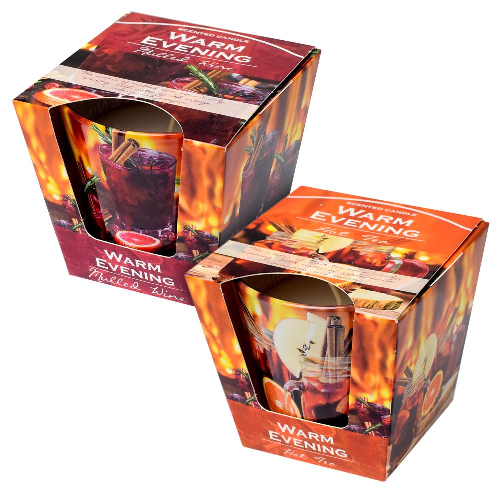 Voňavá sviečka Warm Evening v skle, 115g.