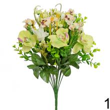 KYTICA ORCHIDEA, ALSTROMÉRIA, DROB. KVIETKY, ZELEŇ MIX 6F 43CM - Foto1