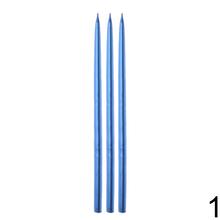 Sada kónických sviečok v modrej a tmavomodrej farbe.