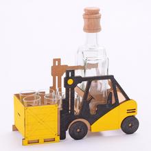743 VOZÍK VYSOKOZ./POHÁRE DREVO+SKLO V27x10x26cm - FLORASYSTEM