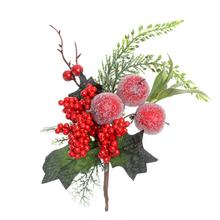 VIAN. VETVIČKA ILEX, ZELEŇ, ČER. BOBULKY, JABLKÁ ĽAD 26CM - FLORASYSTEM
