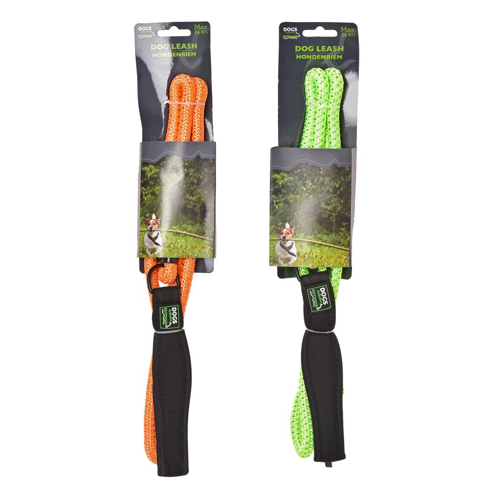 Neonové vodítko pre psov s dĺžkou 1600 mm a šírkou 18 mm.