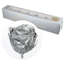 Ruža preparovaná 6,5cm SILVER /ks - bal. 6 ks - FLORASYSTEM