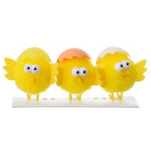 Žlté kuriatka s farebnou škrupinkou, sada 3 kusy.