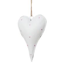 ZÁVES SRDCE BIELE PLECH 8,5*2*12,5CM - FLORASYSTEM