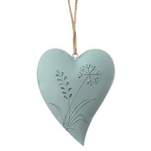 ZÁVES SRDCE KVET. MOTÍV ZELENÝ PLECH 14*11*2CM - FLORASYSTEM